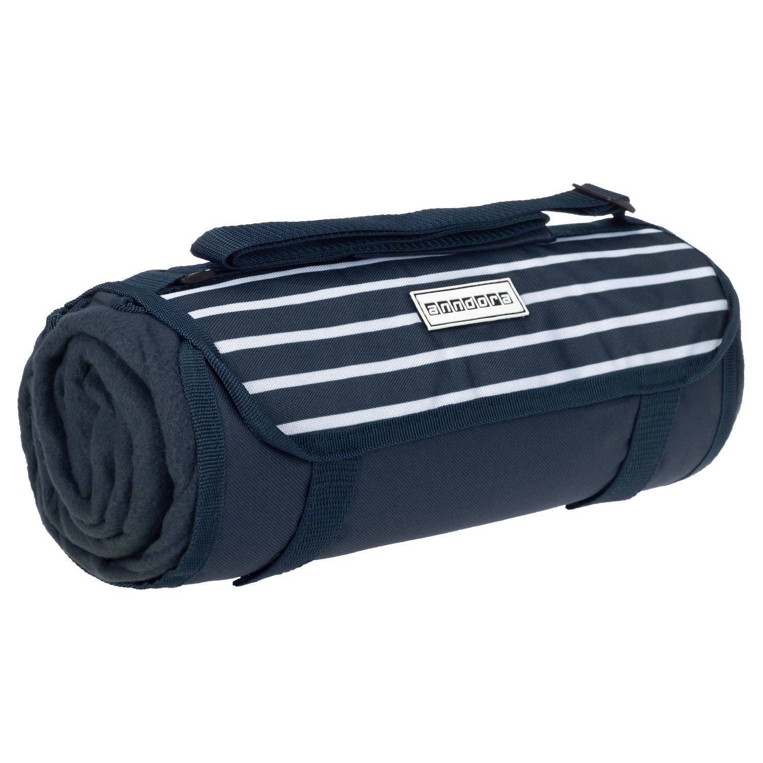 Outdoordecke Picknickdecke 125x150 cm beschichtete Unterseite, anndora, wasserabweisend - schnell zusammenrollar - praktischer Trageriemen