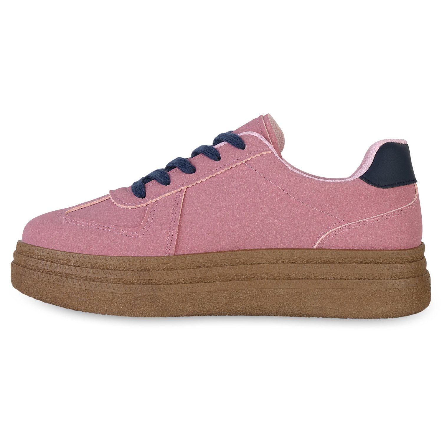 VAN HILL 841532 Plateausneaker Damen Plateau Sneaker Schnürer Basic Freizei günstig online kaufen