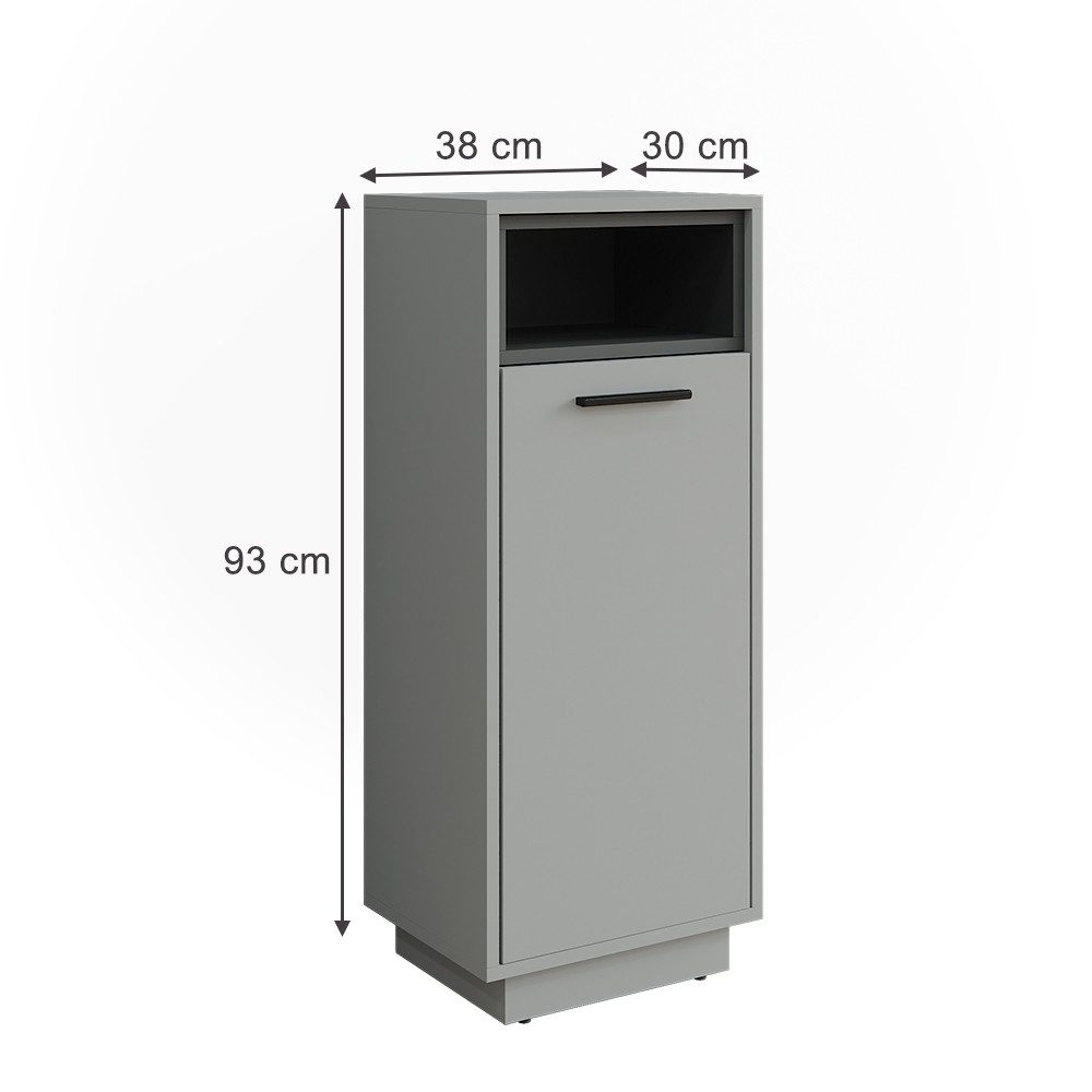 Vicco Wäscheschrank Beatrice, Grau/Anthrazit, 38 x 93 cm mit herausnehmbare günstig online kaufen