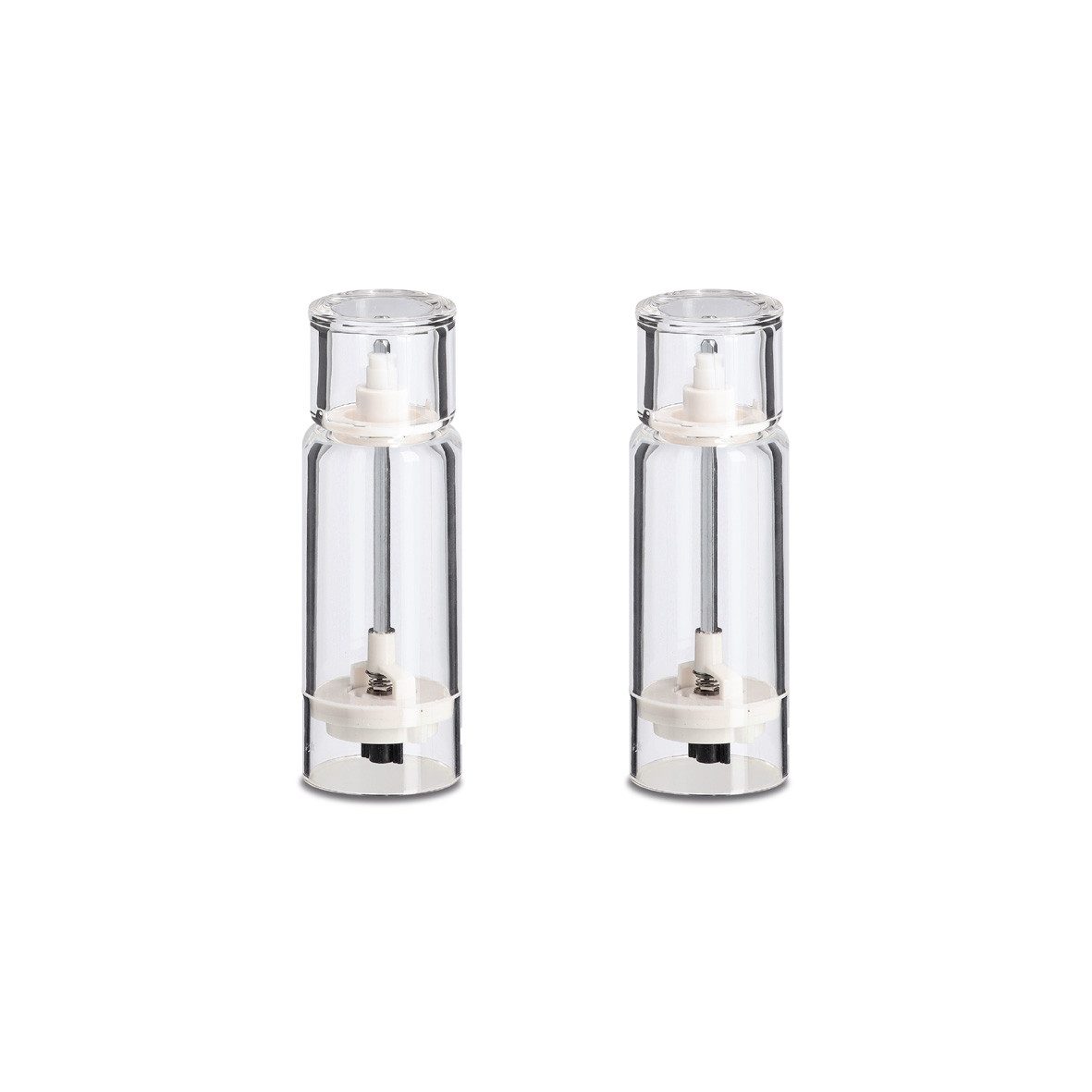 Zeller Present Salz-/Pfeffermühle Salz-/Pfeffermühle, 2er-Set manuell, (2 Stück), Kunststoff, transparent, ca. Ø5,5x16 cm