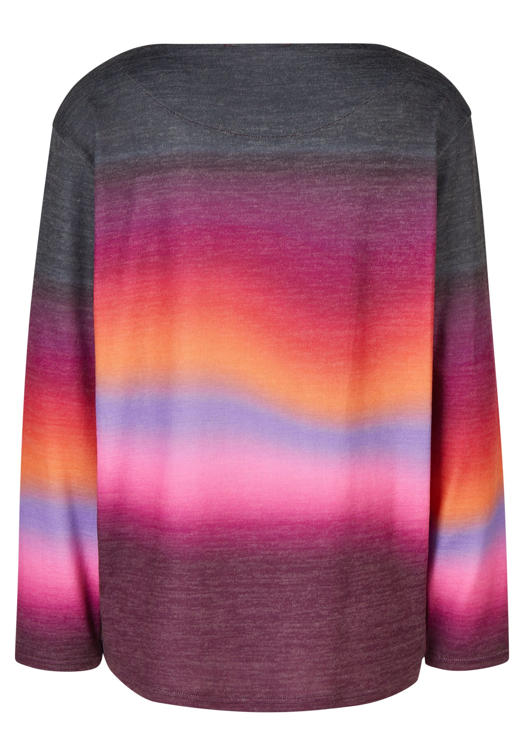 Doris Streich Rundhalsshirt mit Farbablauf aus Wirkware