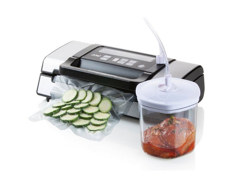 Domo Vakuumierer, 130W, Einschweiß-Gerät Foodsaver Sous Vide Lebensmittel  aufbewahren, Einschweißgerät Druck: -0,9 bar - Geschwindigkeit: 20 l/min