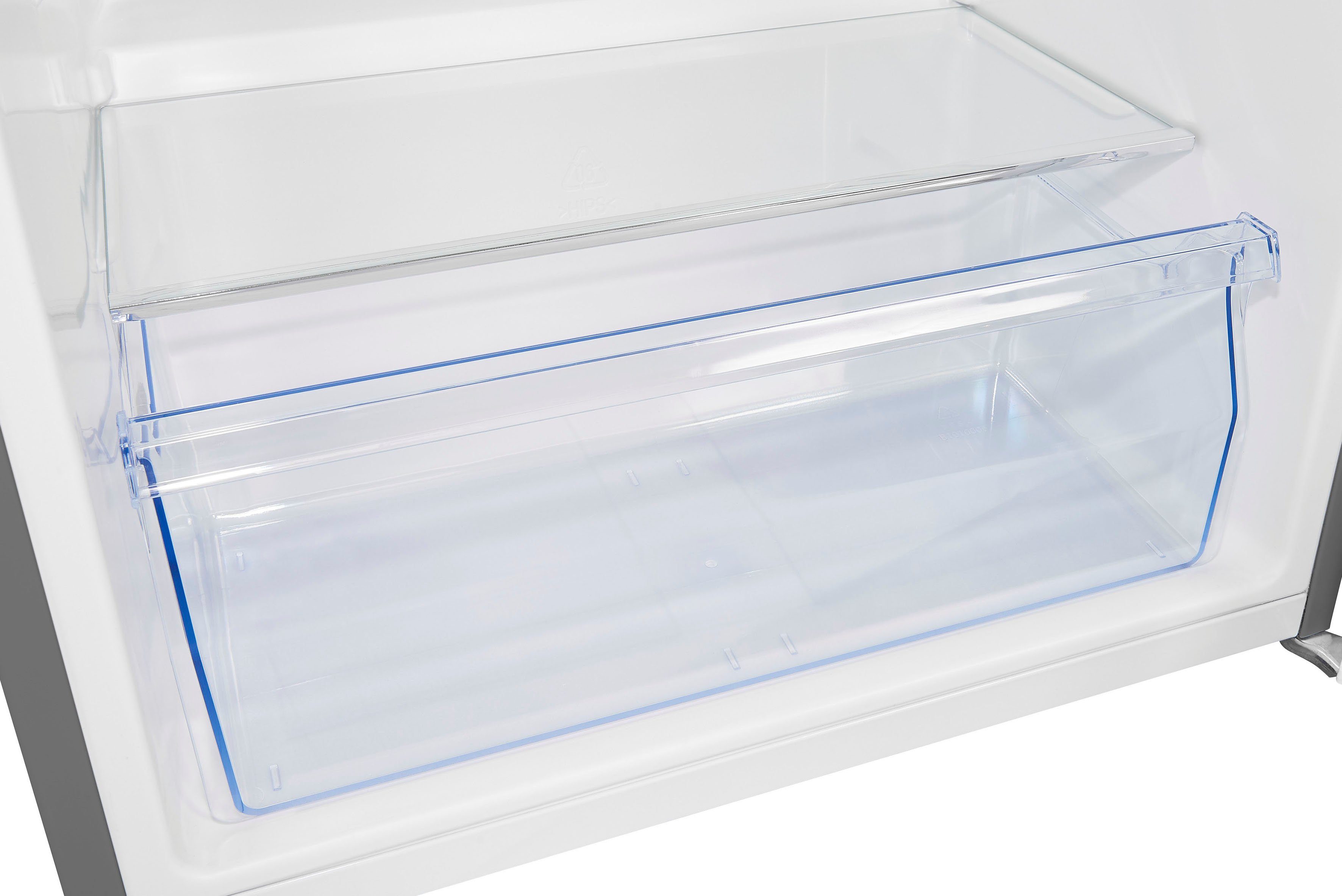 exquisit Kühlschrank KS18-4-H-170E 60,0 optik edelstahl 85,0 cm inoxlook, hoch, breit cm