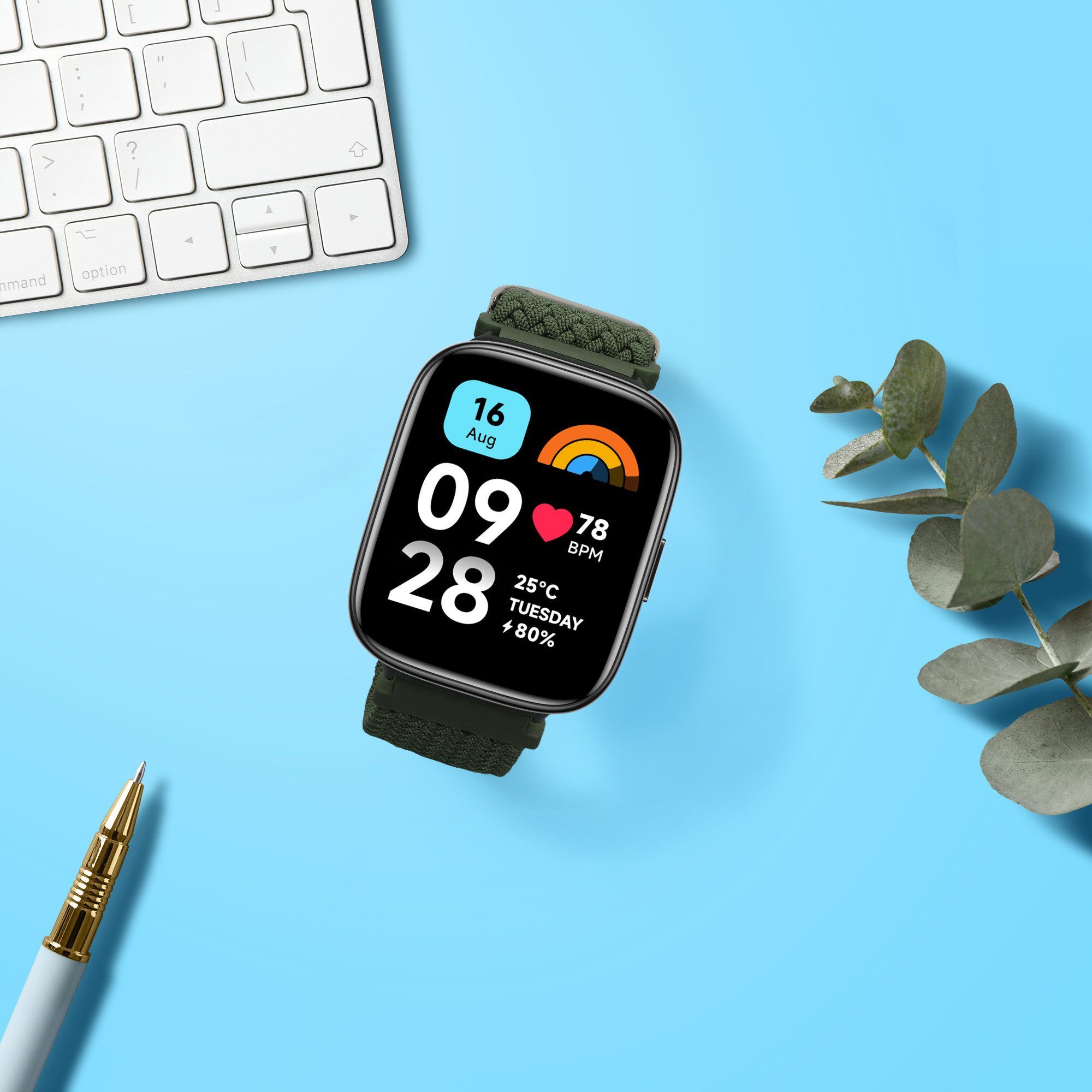 kwmobile Armband für Xiaomi Redmi Watch 3 Active Smartwatch, 1-tlg., Nylon Fitnesstracker Sportarmband Band - Innenmaße von 14 - 22 cm