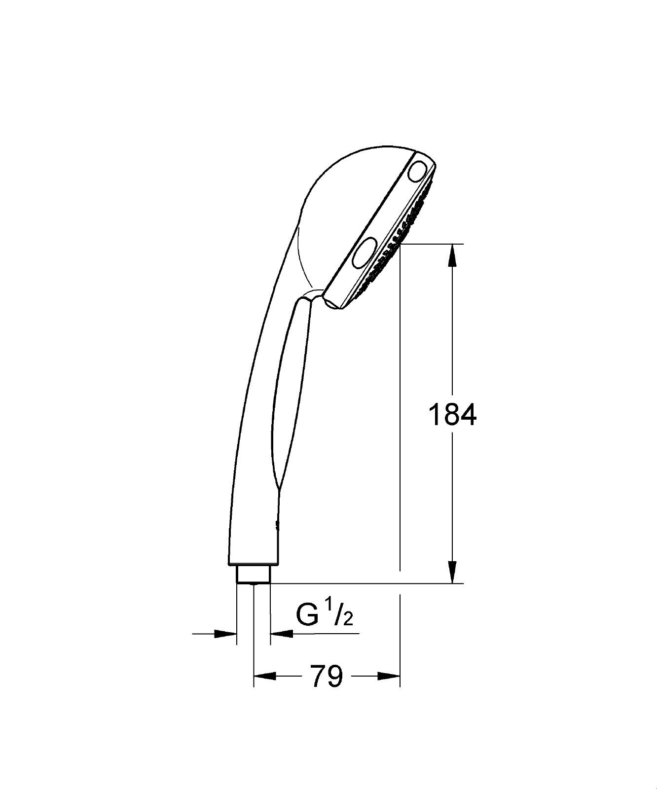 Comfort, vier Strahlarten, Anti-Kalk, 206365 28731000, Handbrause Comfort Vitalio Grohe Vitalio 4, Chrom,