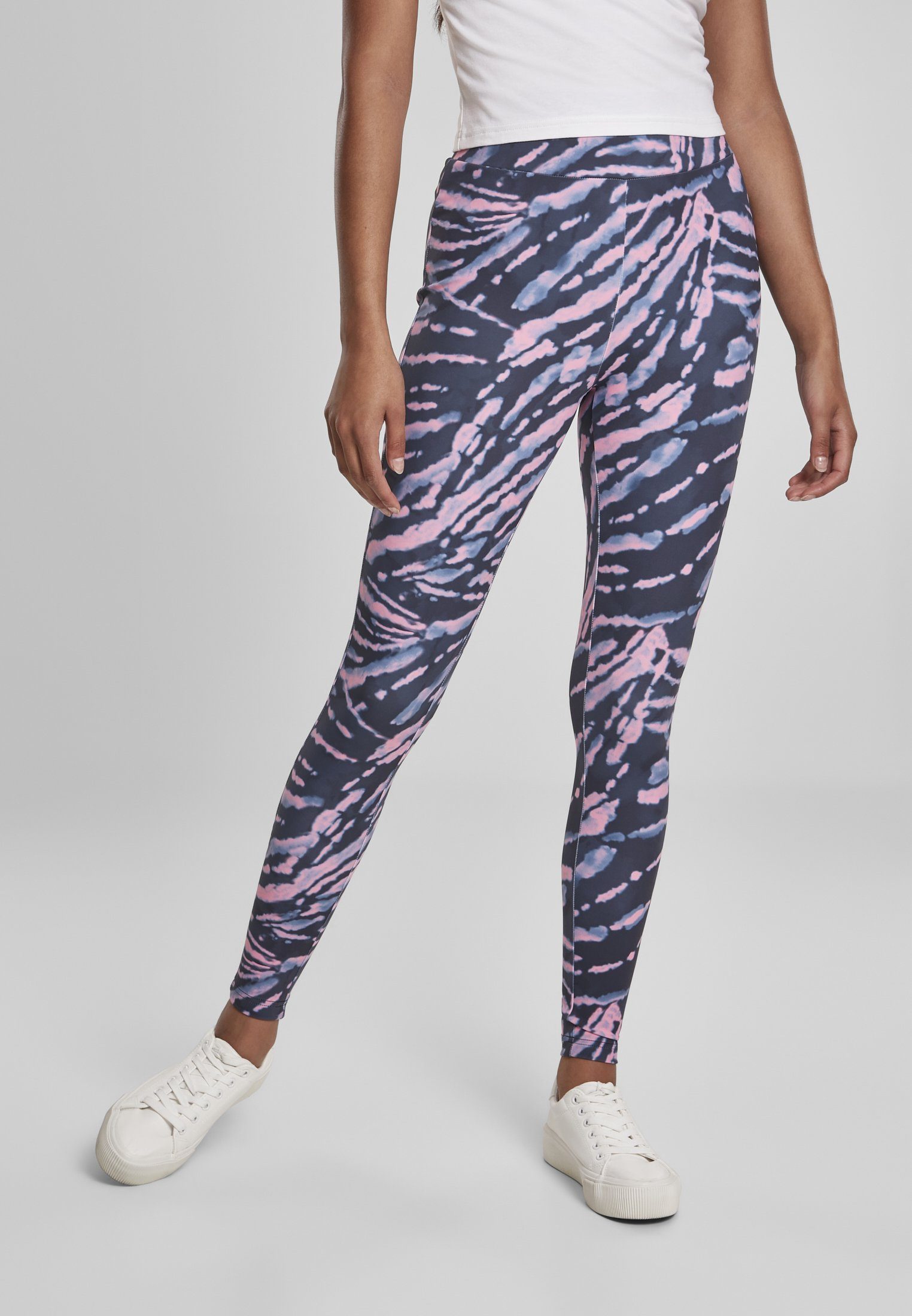 Liste der Besonderheiten URBAN CLASSICS Leggings (1-tlg) Waist Ladies Tie Dye Damen Leggings High