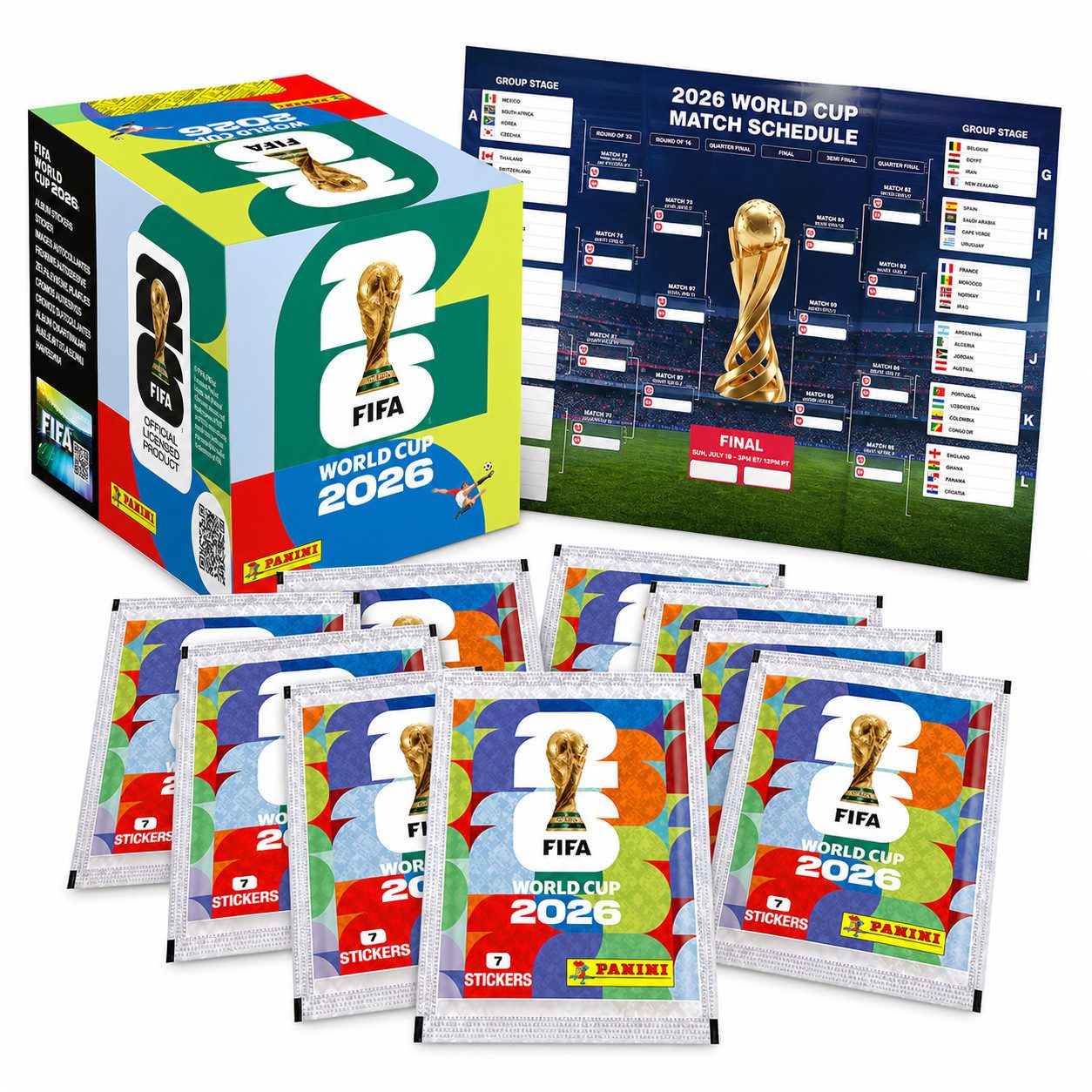 Kinderfreund® Stickerbuch Weltmeisterschaft 2026 Set - inkl. Spielplan & Panini Sticker WM