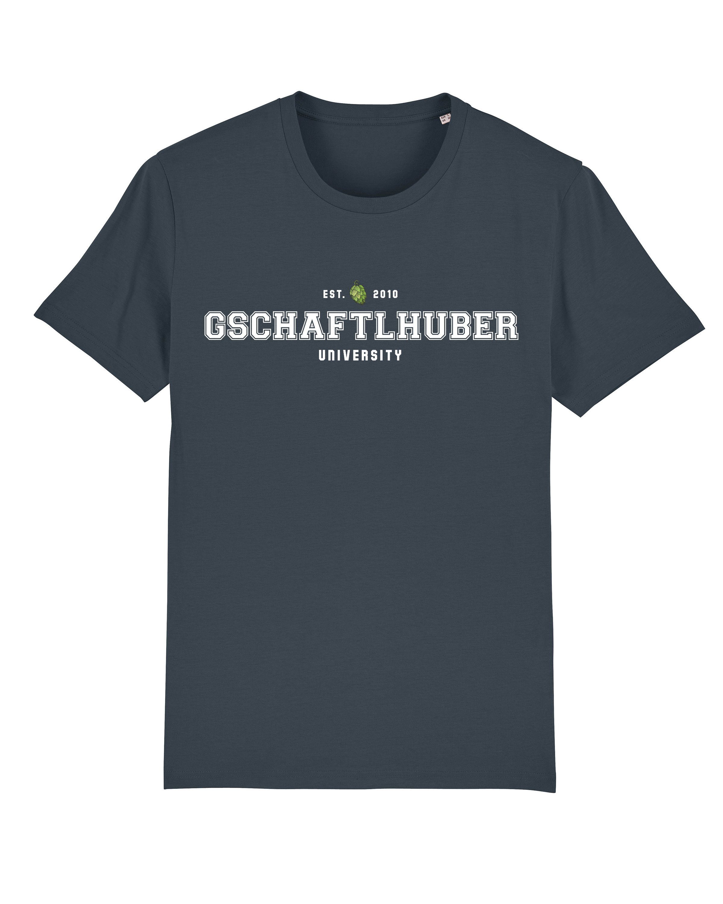 wat? Apparel Print-Shirt Gschaftlhuber University (1-tlg) dunkelblaugrau
