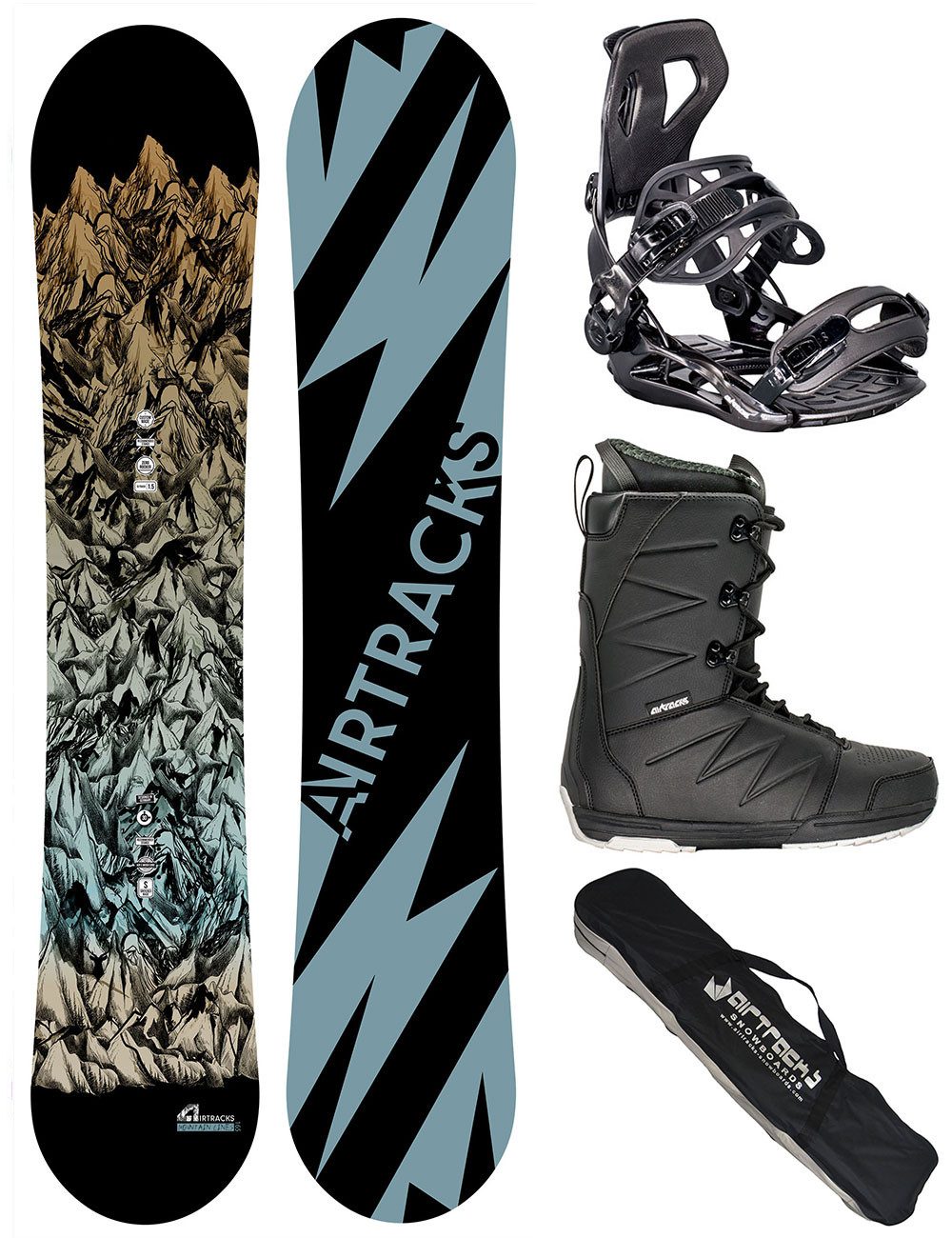 Snowboard Set Mountain Lines Zero Flat Rocker Wide »Mod. 25/26