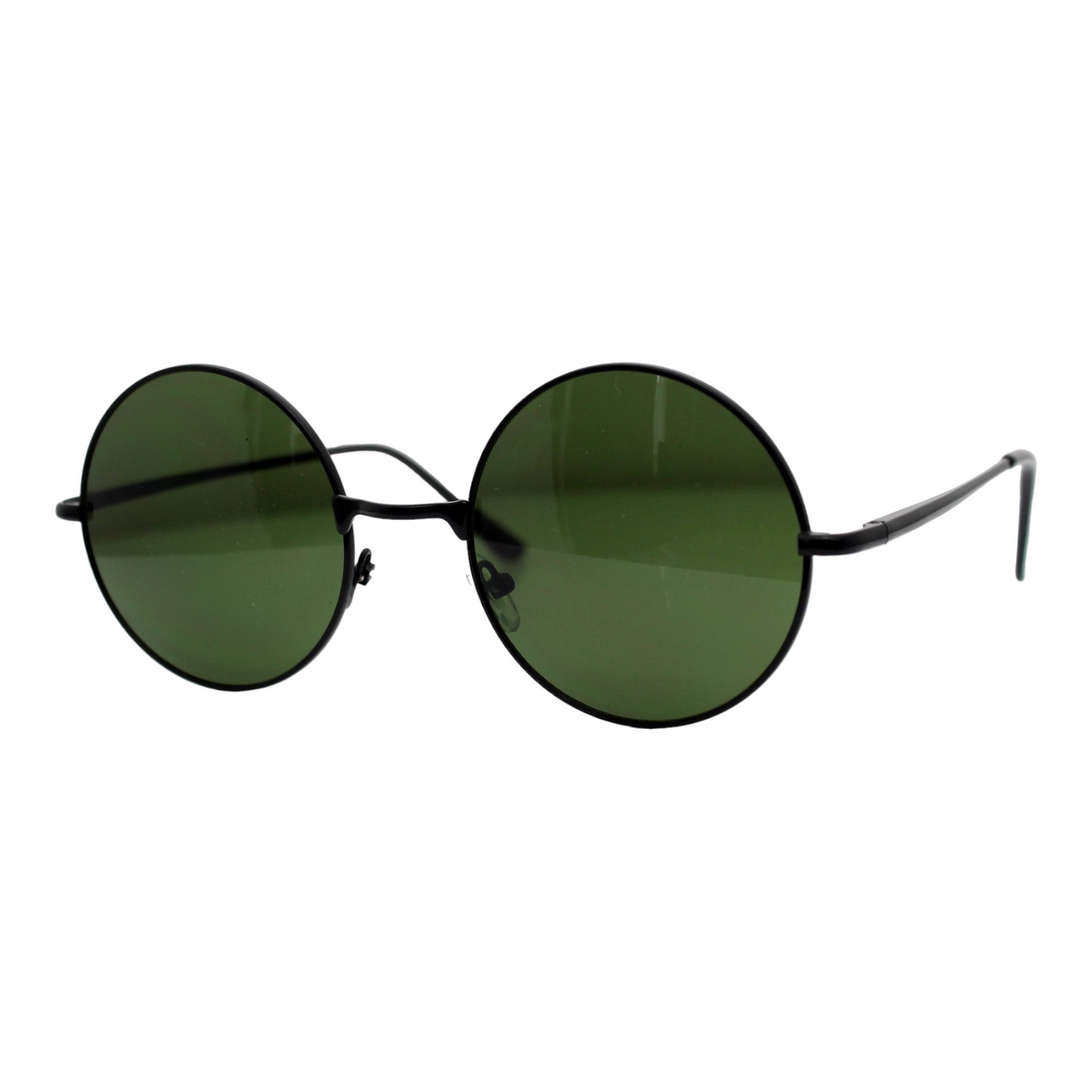 Rennec Sonnenbrille Rund Damen Herren Nickelbrille mit Brillenbeutel UV400 Gläser Runde Form mit Federscharniere und getönten Gläsern