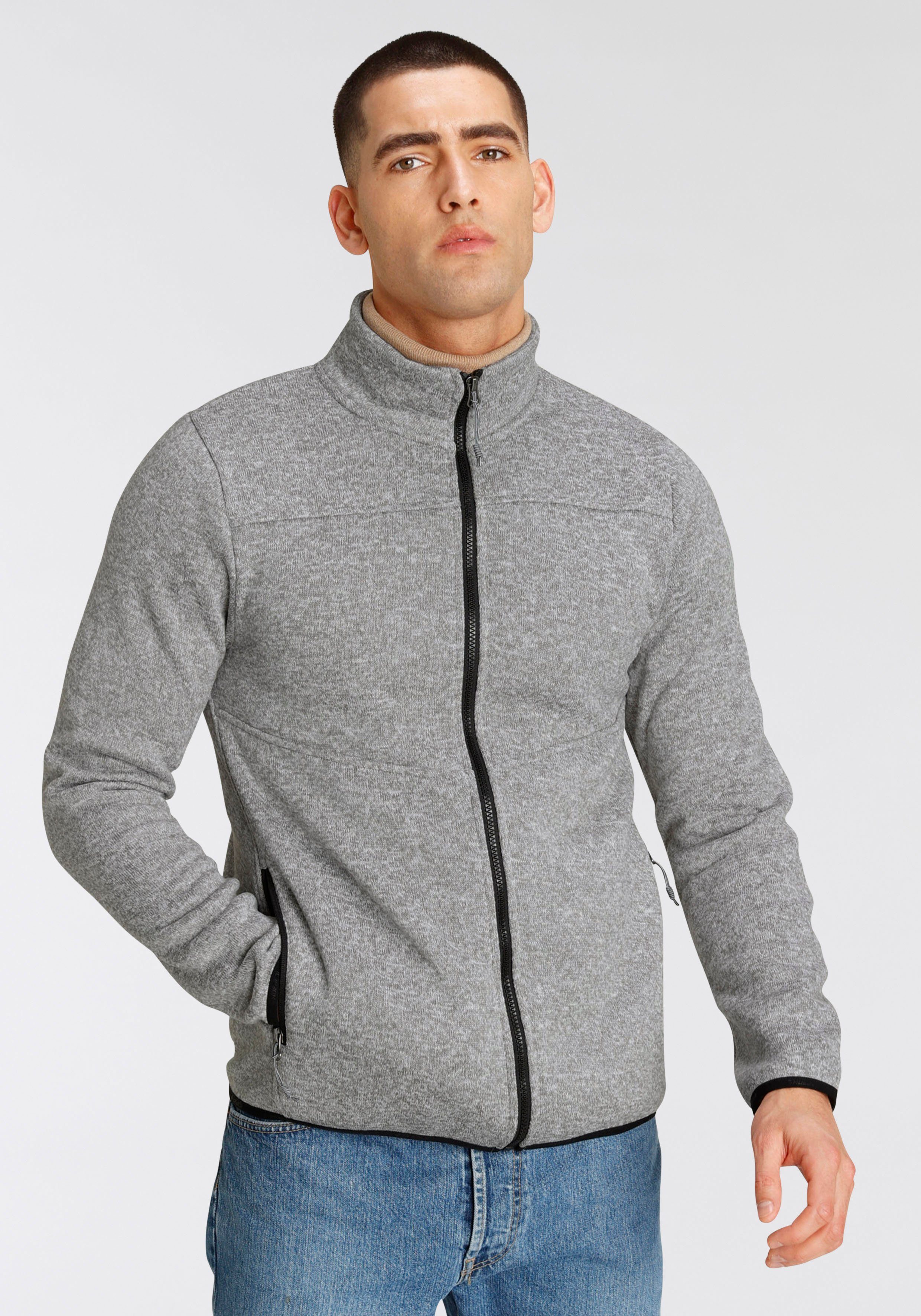 & Trocknend light grey Strickfleecejacke Icepeak Wärmend schnell STRICKFLEECEJACKE AGEN H