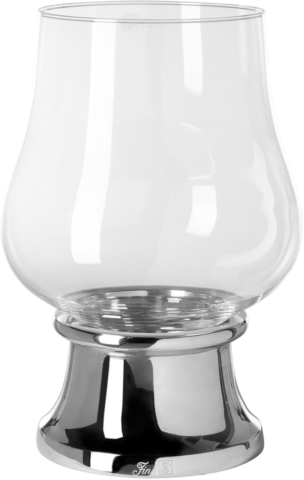 Fink Windlicht PALINA (1 St), Kerzenhalter mit Glas, vernickelt