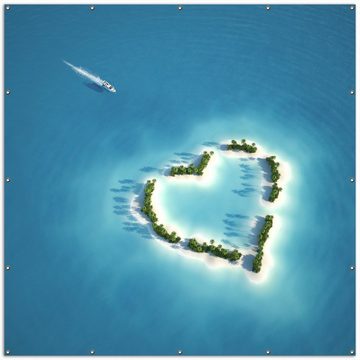 Wallario Sichtschutzzaunmatten Insel mit Herz