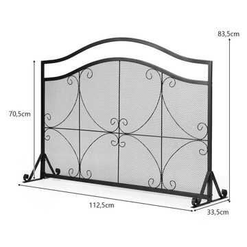 COSTWAY Ofenschutzgitter aus Metall, 112 x 32 x 83 cm, freistehend