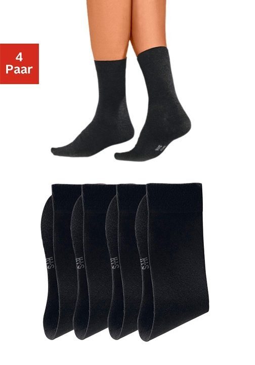 H.I.S Basicsocken Herren Business Socken Strümpfe Anzugsocken Atmungsaktiver Baumwolle (Packung, 4-Paar, Gr. 39-42 bis 47-48) mit hohem Baumwollanteil