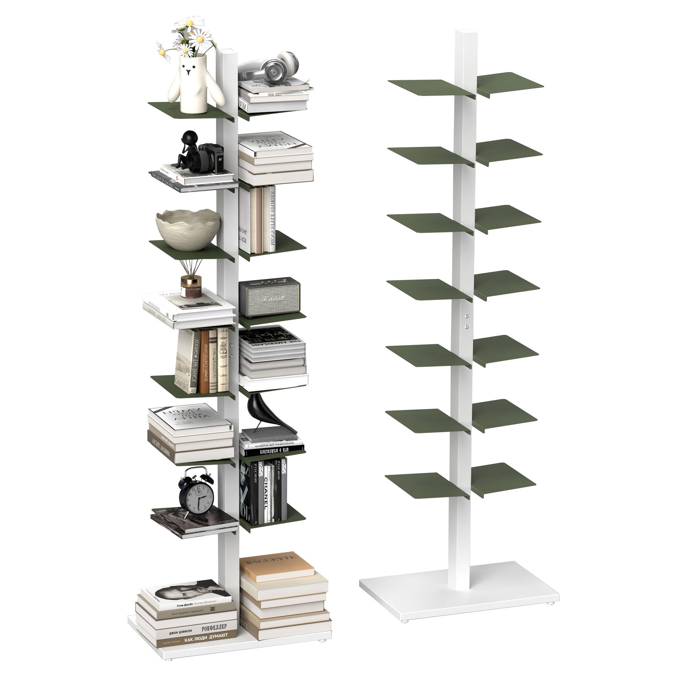 Fanttik Bücherregal Bücherschränke aus Metall, Vertikales Standregal Spine- günstig online kaufen