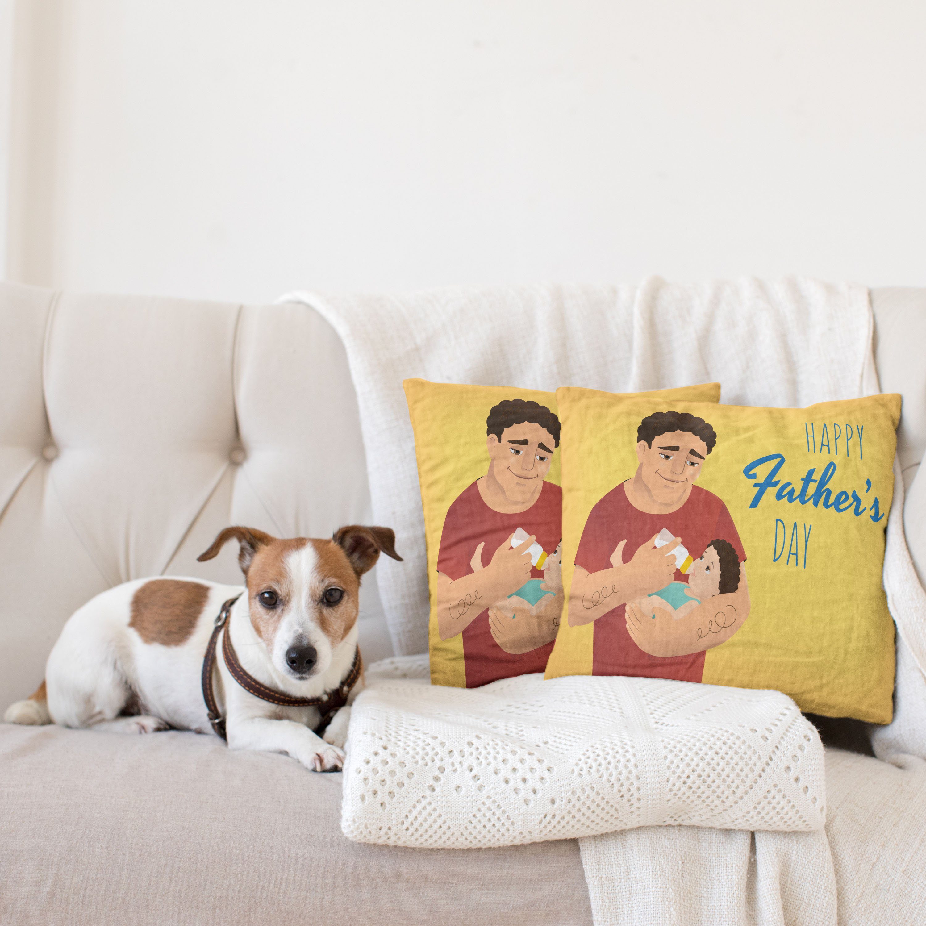 Kind (2 Man Modern Digitaldruck, Doppelseitiger Stück), Fütterung Accent Kissenbezüge Abakuhaus Vatertag sein