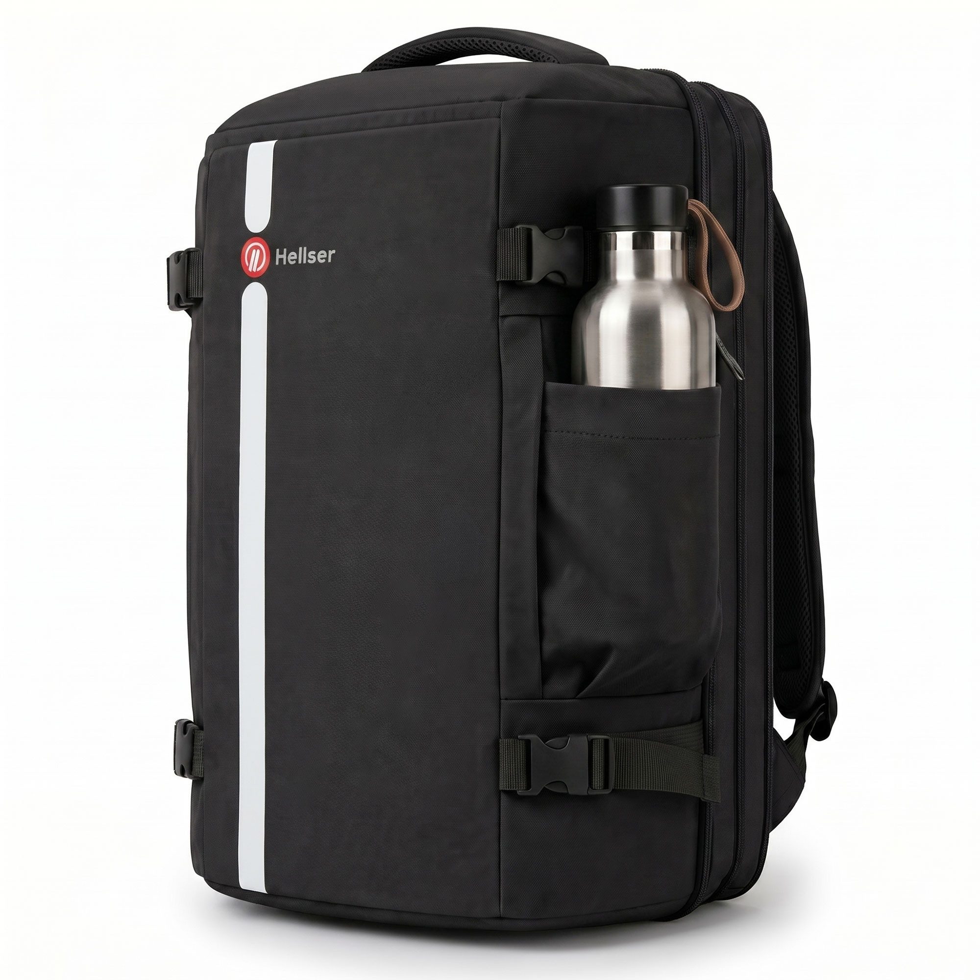 HELLSER Reiserucksack & Handgepäck 30L, inkl. Laptopfach 17" Zoll – 45x31x21cm, 2in1 Laptoprucksack & Reiserucksack – Erweiterbar, Koffergurt