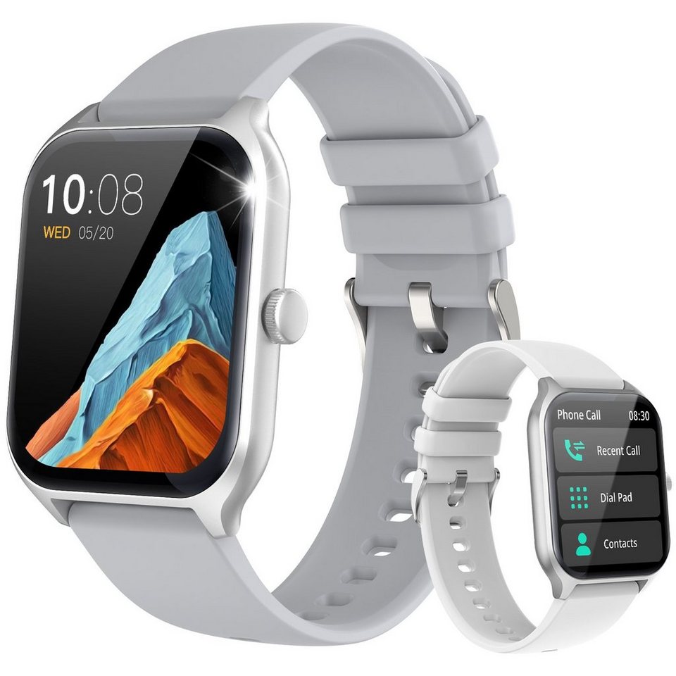 Yuede Smartwatch,Neueste 1,96-Zoll-Fitness-Smartwatch für Damen Herren  Smartwatch (Bluetooth 5.2 Anruffunktion, Uhr mit Schrittzähler, Pulsuhr,  Blutdruckmessung und Sauerstofffunktion( SpO2) , Zoll), IP67 Wasserdichte  Sportuhr mit 100 Trainingsmodi, 7