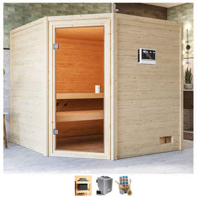welltime Sauna »Tami«, BxTxH: 195 x 195 x 187 cm, 38 mm, 4,5-kW-Bio-Ofen mit ext. Steuerung