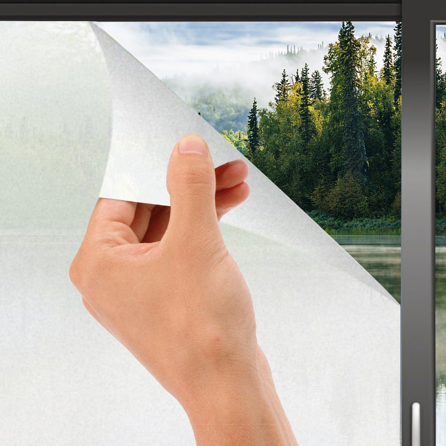 Gardinia Fensterfolie Milchglas-Optik 90x200 cm - Weiß Matt (23