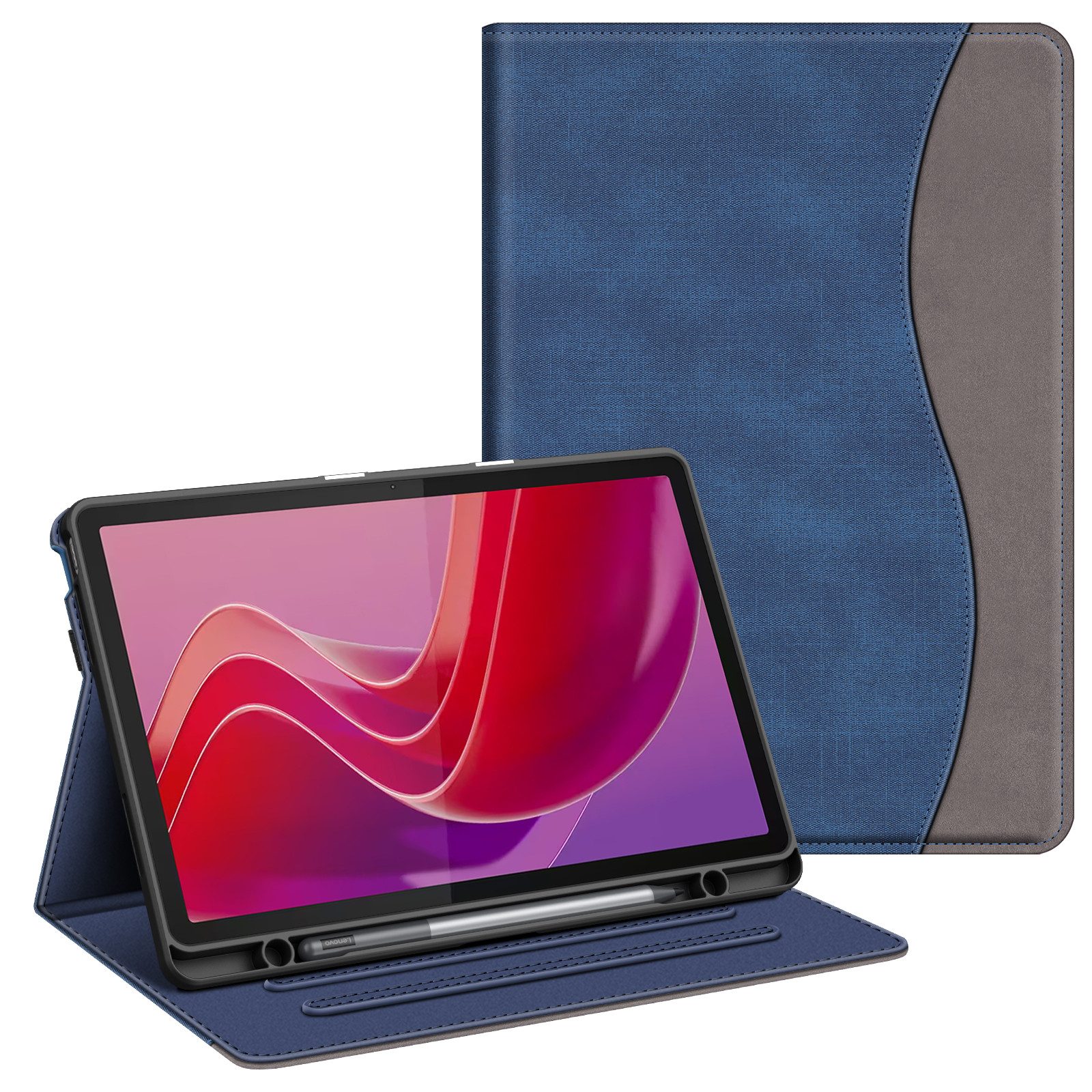 Fintie Tablet-Hülle für Lenovo Tab M11 (TB330) 11 Zoll 2024, Soft TPU Rückseite Gehäuse, mit Dokumentschlitze und Multi-Winkel Ansicht, Nicht für Tab P11 11''