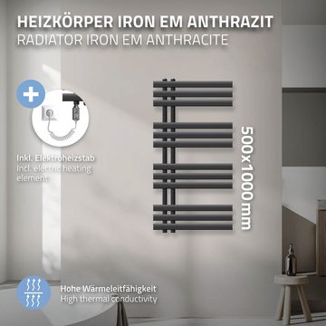 LuxeBath Elektrischer Badheizkörper Designheizkörper Iron EM Handtuchwärmer Handtuchtrockner