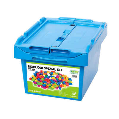 Biobuddi Lernspielzeug Bausteine-Set Spezial, Aufbewahrung in praktischer Klappbox oder Baumwolltasche