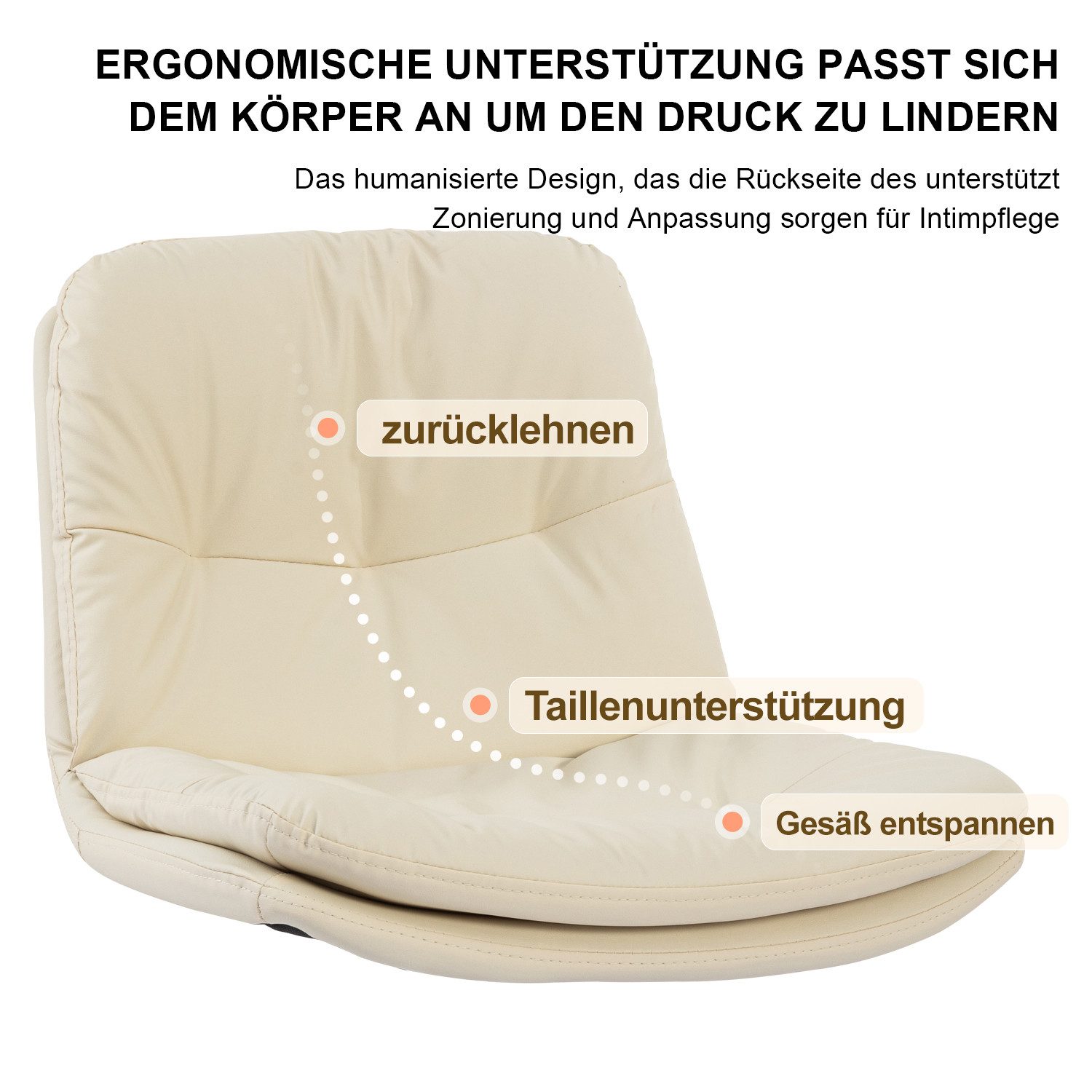 FOXSPORT Drehstuhl mit Rollen - ohne Armlehnen - Bürostuhl höhenverstellbar, belastbar bis 115kg, 360° drehbar, Ergonomische Unterstützung