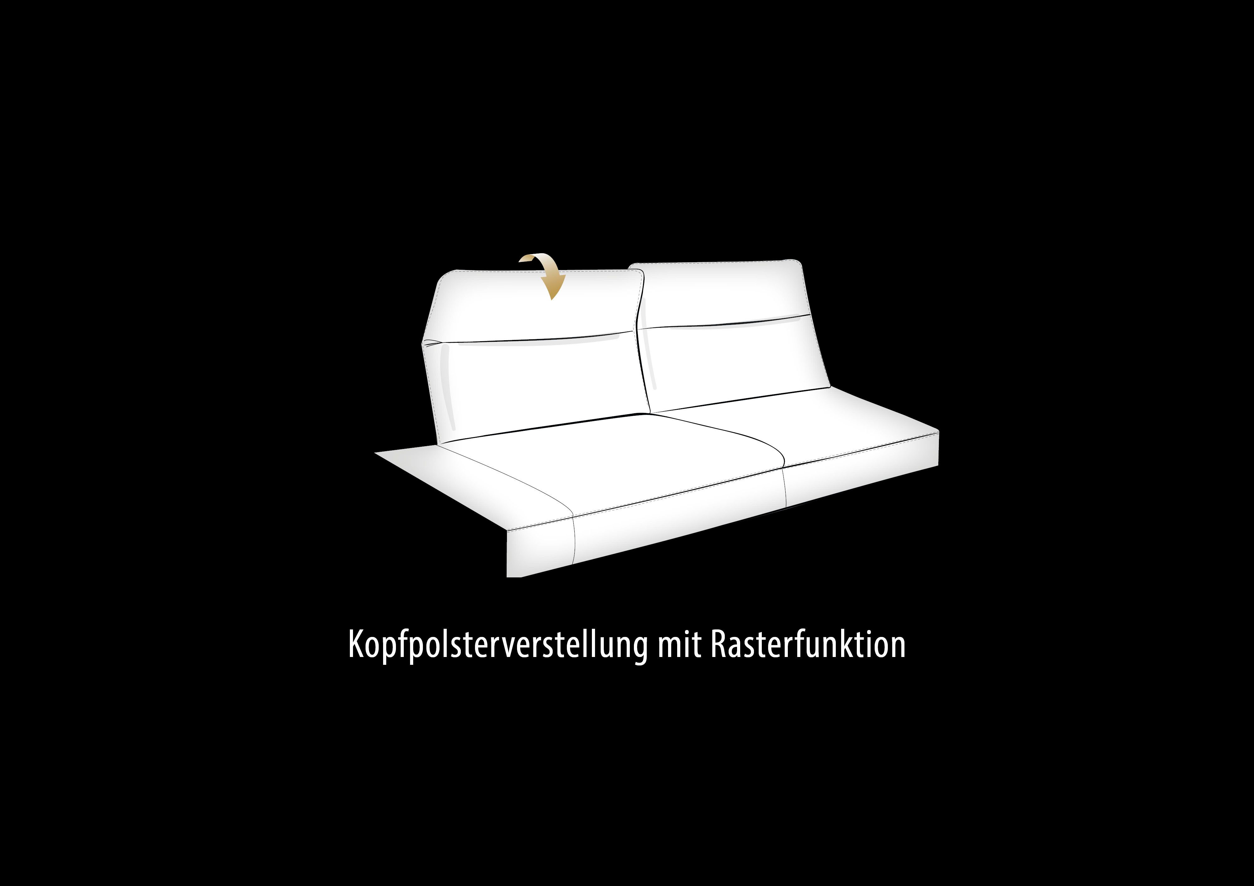 HUKLA Ecksofa HU-HP22156 L-Form, inkl. Kopfpolsterverstellung, optional mit Sitztiefenverstellung