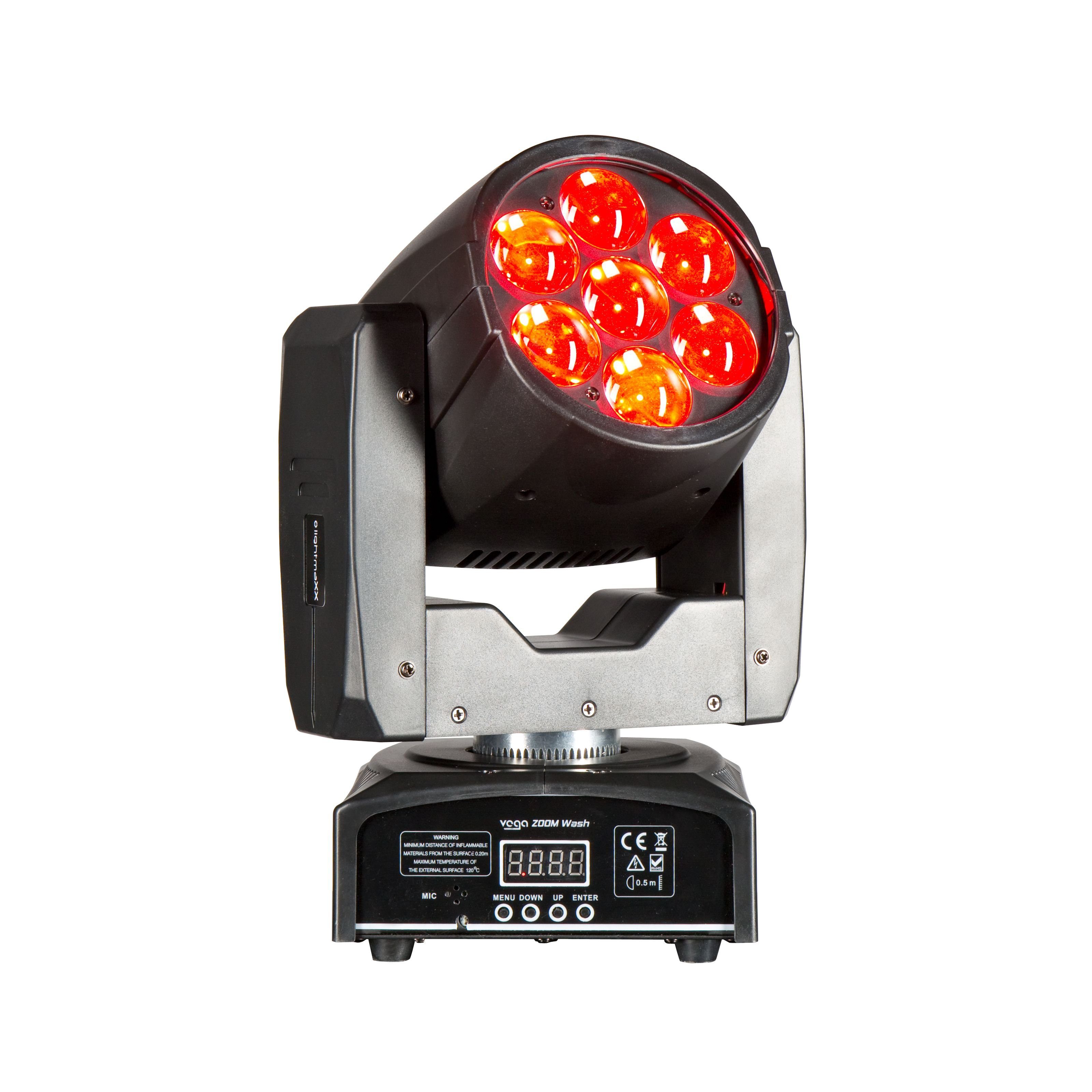 LED Wash lightmaXX Discolicht, Moving VEGA 6-45° RGBW, - Zoom 7x12W Head ZOOM Beam