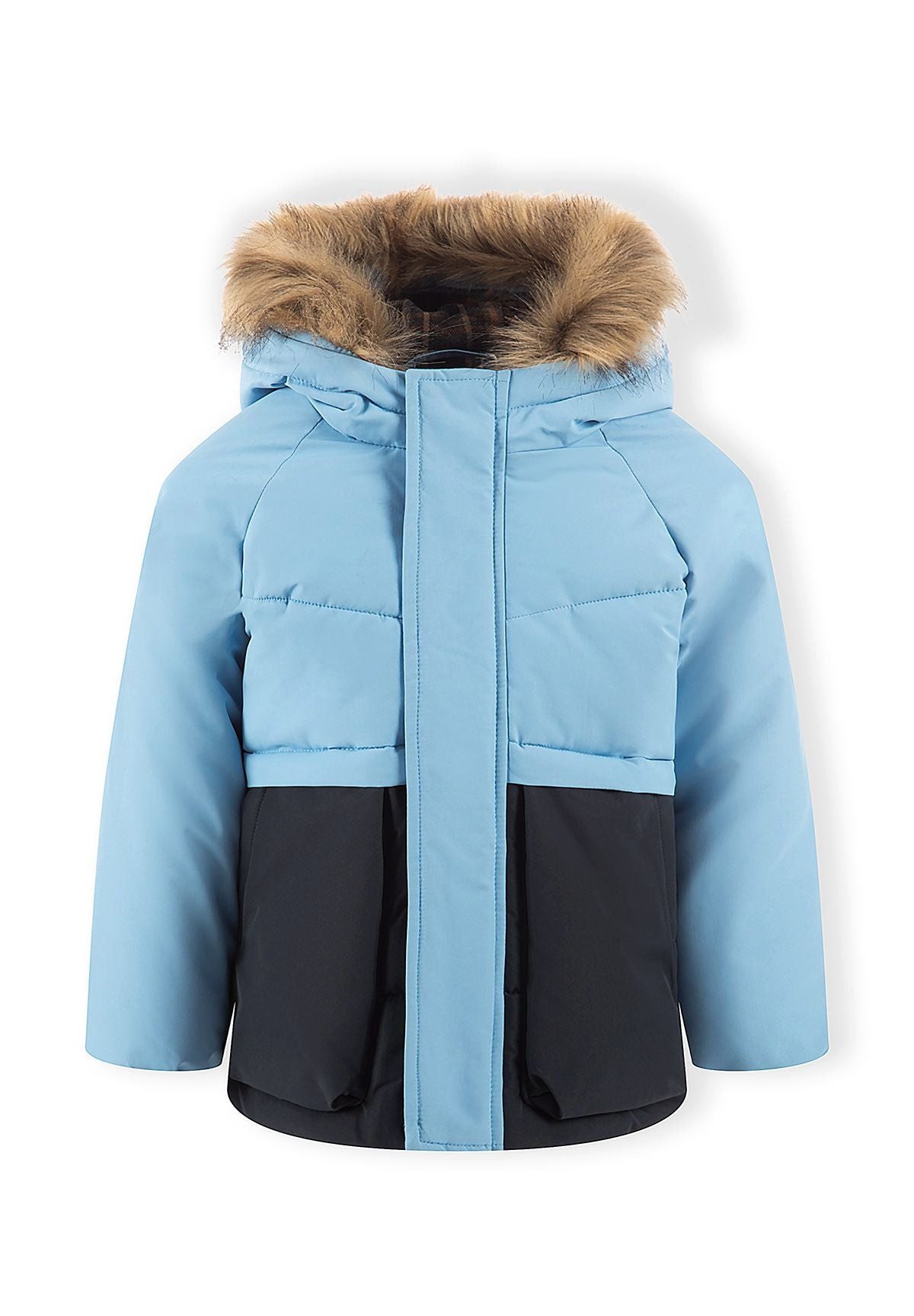 MINOTI Parka für Jungen im Colour-Block wattiert, Karofutter