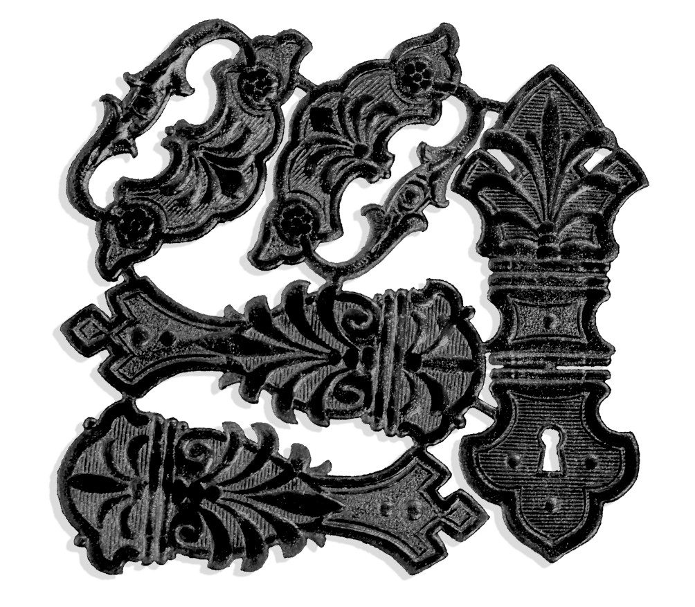 Kunze Tierfigur Beschläge 5er Set aus Dresdner Pappe