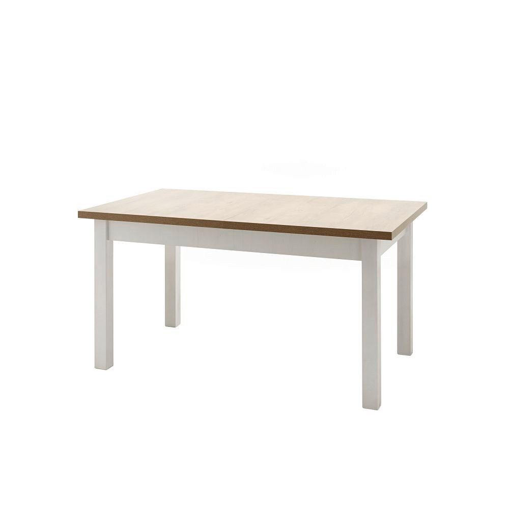 Lomadox Esstisch PISA-61, Pinie weiß und Eiche hell 160-200/82/90 cm