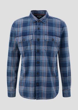 QS Langarmhemd Regular: Hemd aus Baumwolle Logo