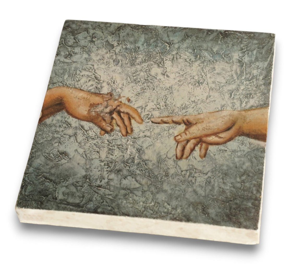 WestCraft Glasuntersetzer Untersetzer aus ECHTEM MAMOR für Glas Tasse, Zubehör für Esstisch, Tisch Küche, Kommode, 1-tlg., Echte Handarbeit