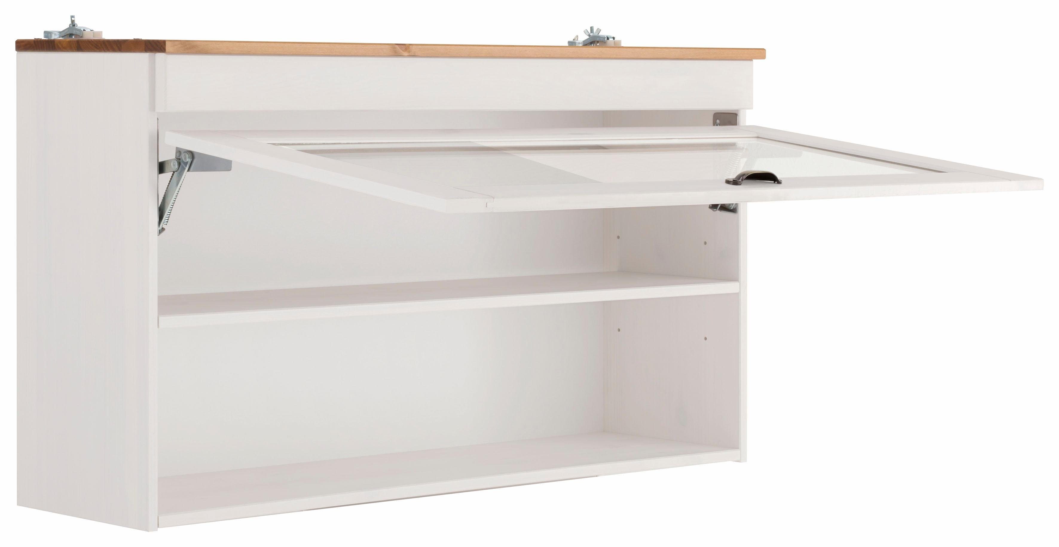 Home affaire Glashängeschrank Oslo 100 cm breit, aus Kiefer, 1 Klappe, Metallgriff, Landhaus-Optik