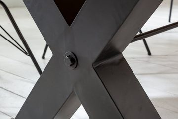 riess-ambiente Esstisch THOR 200cm vintage braun / schwarz (Einzelartikel, 1-St), recyceltes Pinie-Massivholz · Metall · X-Gestell · Industrial Design