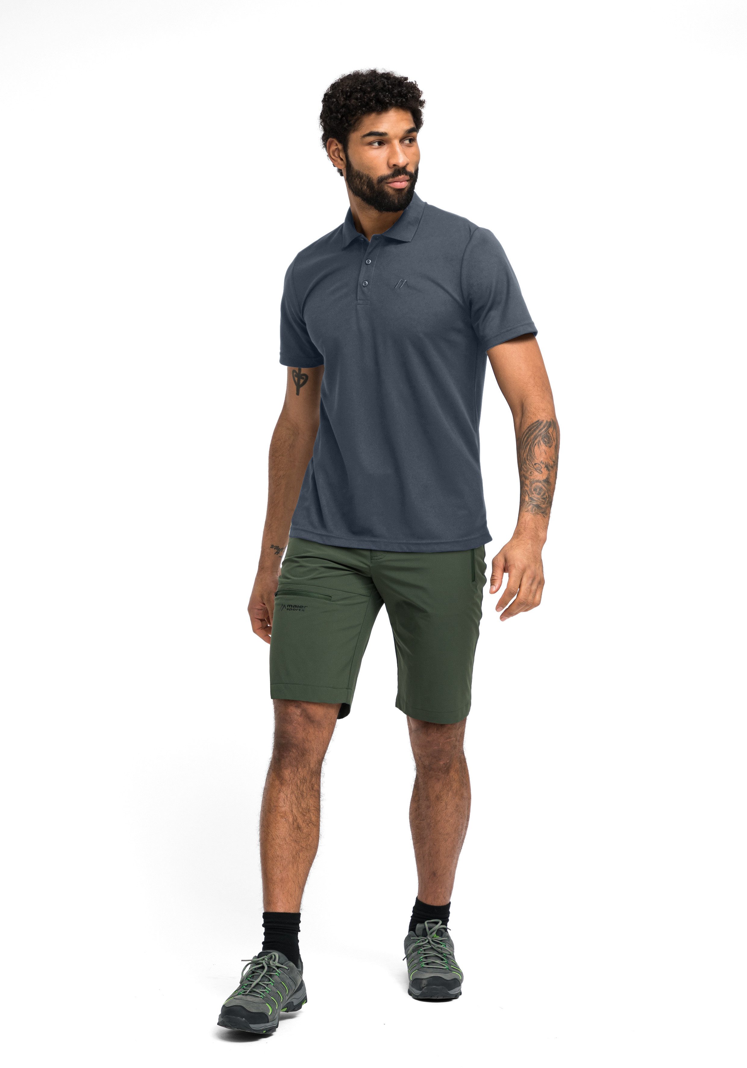Maier Sports Poloshirt Ulrich Herren Polo kurzarm, leichtes Shirt, Funktionsshirt mit Kragen Reg Fit