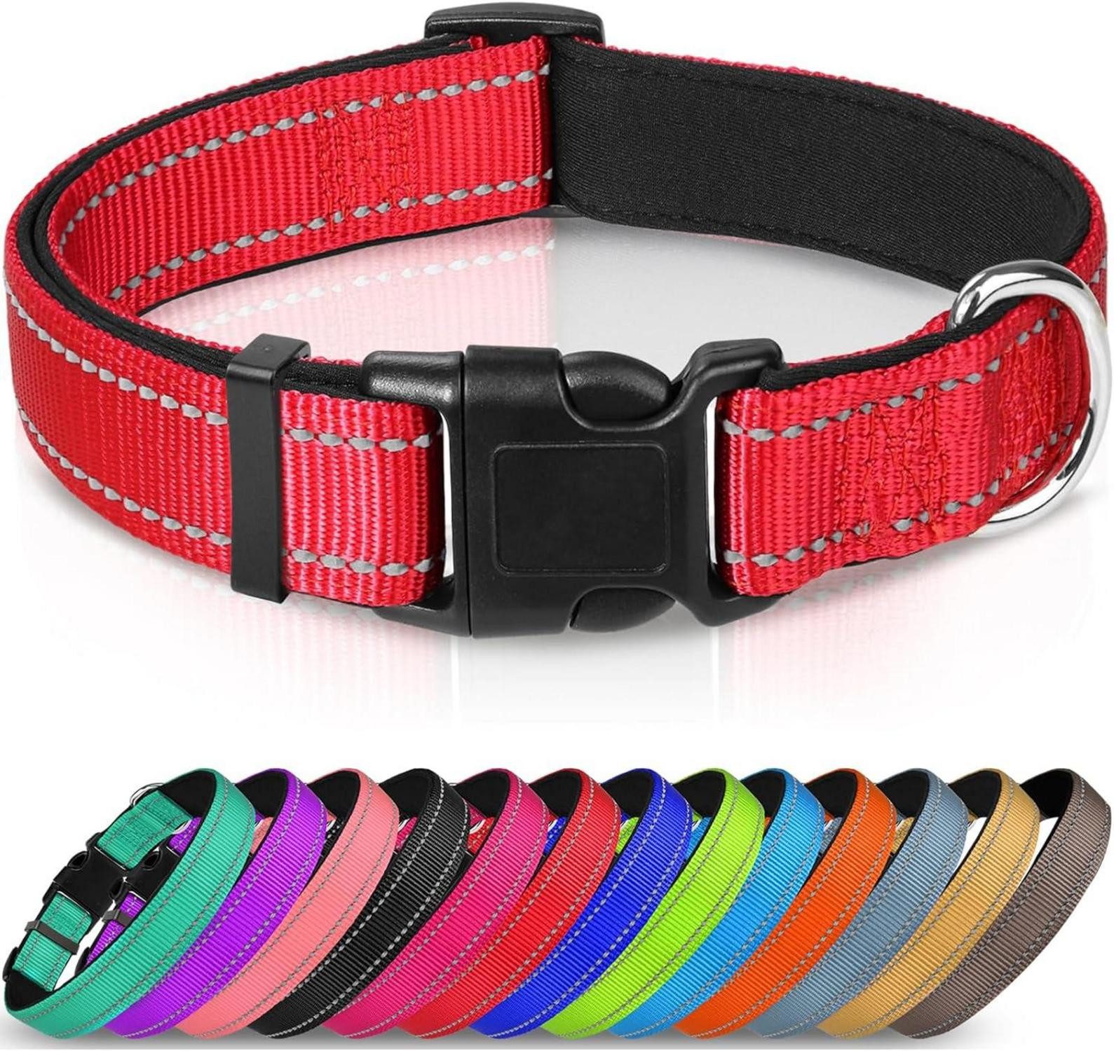 Hunde-Halsband Reflektierendes Nylon Hundehalsband, XS, Rot, 1er Pack