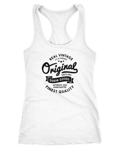 Neverless Tanktop Damen Tank Top Original Denim Goods Vintage Druck Original Racerback Tanktop Neverless®