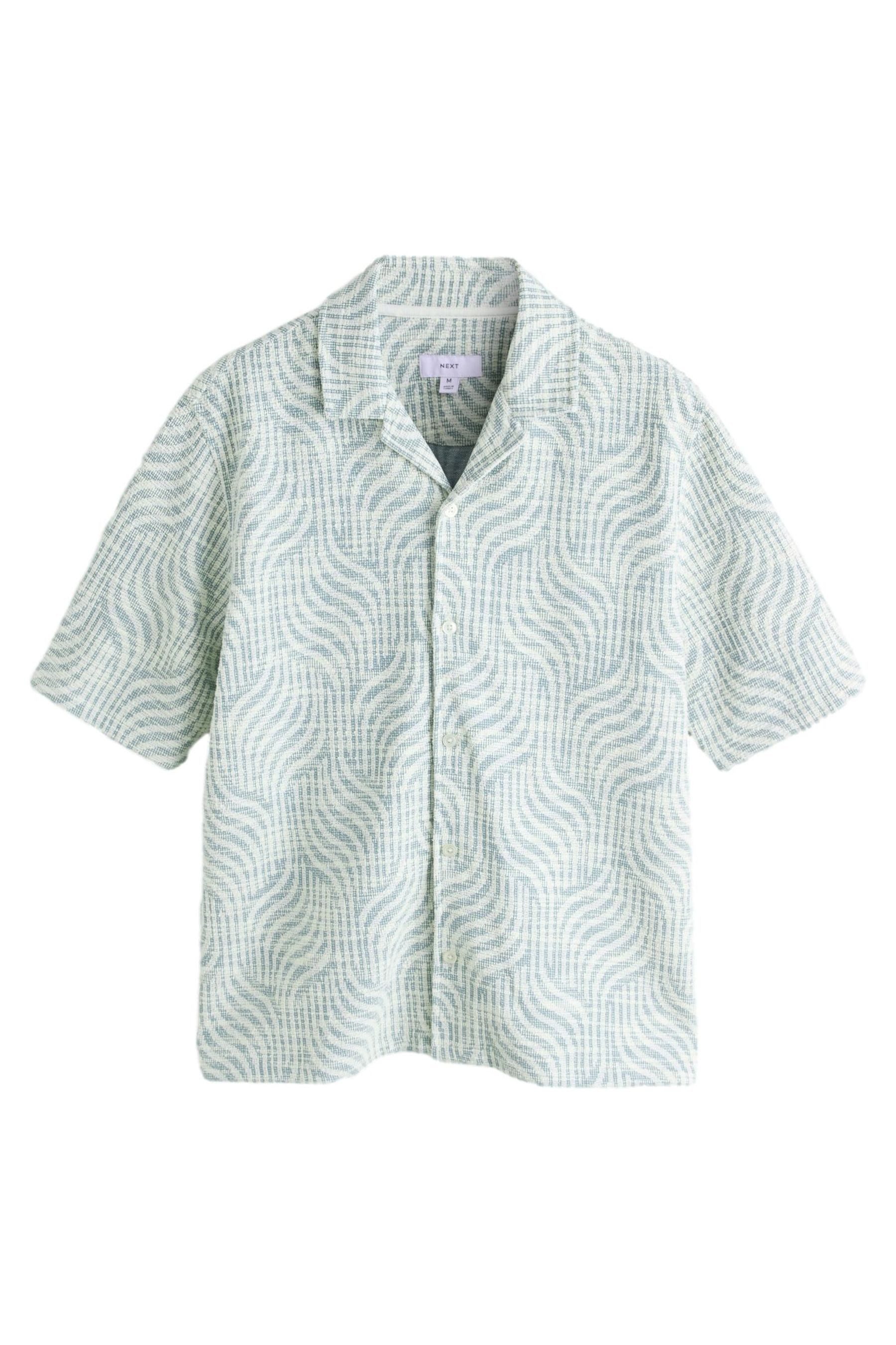 Next Kurzarmhemd Kurzärmeliges Hemd aus Jersey mit Geo-Print (1-tlg)