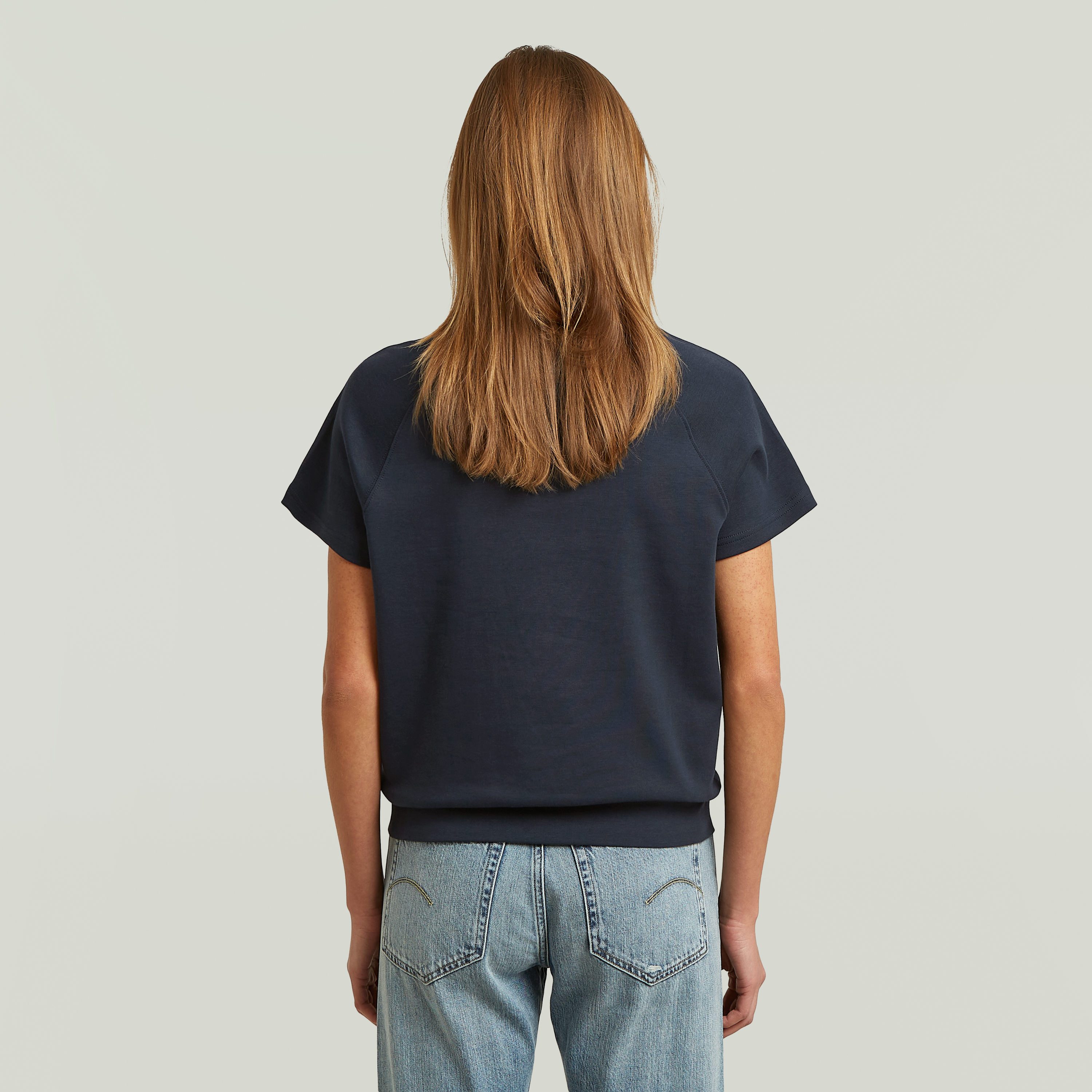 G-STAR T-Shirt Raglan Rundhalsform, mit angesetztem Bündchen