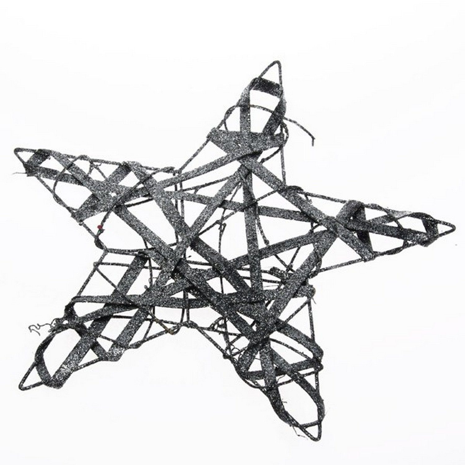 Deko AS Dekostern Weihnachtsstern mit Glimmer - schwarz/silber - 2er-Set - 25 cm - 47830