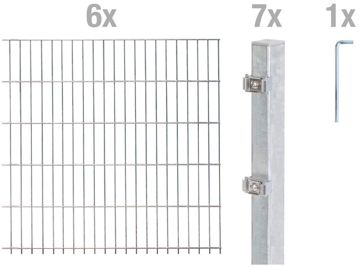 Alberts Doppelstabmattenzaun Grundset, (Set), Höhe: 80-160 günstig online kaufen