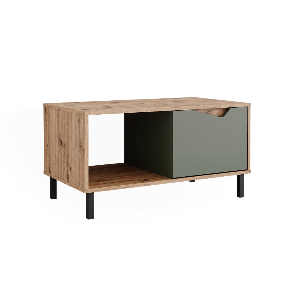 Vicco Couchtisch Marelle, Grün/Artisan, 90 x 50 cm mit 1 Tür (1-St)