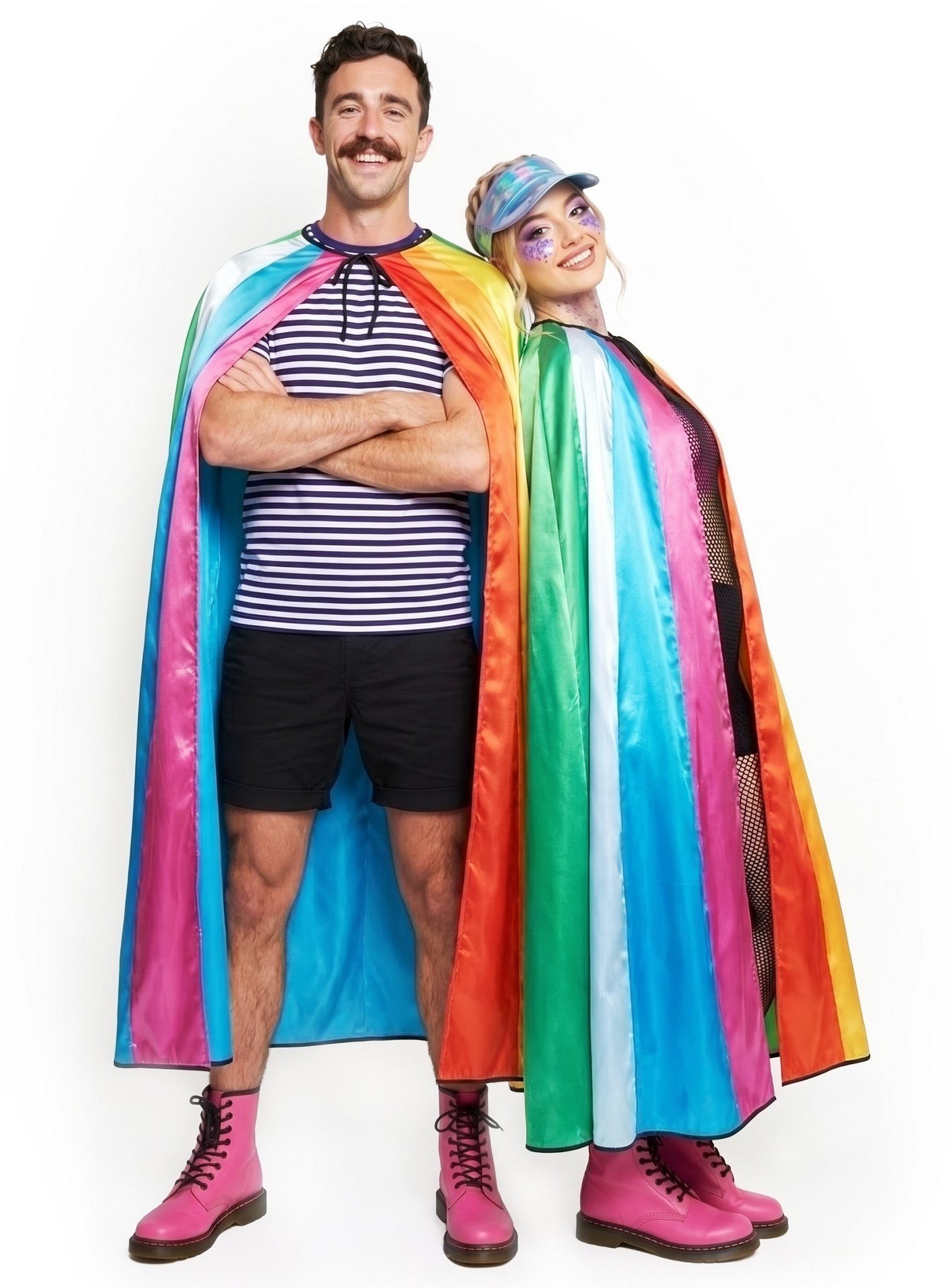 Metamorph Umhang Regenbogen Umhang - Fasching Karnevalskostüm, Regenbogenfarbenes Cape für Männer und Frauen