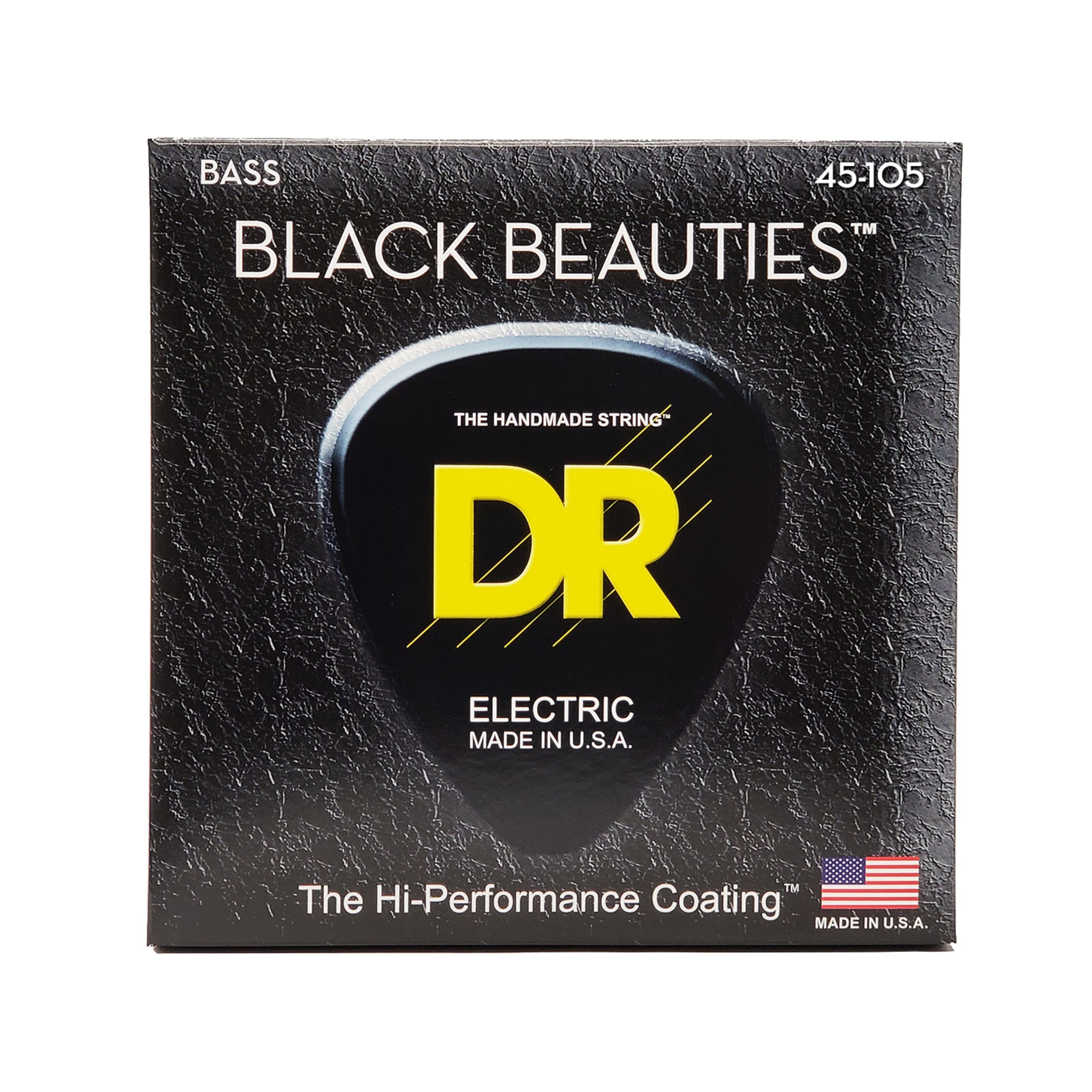 DR Saiten, (4er Bass 45-105 Extra-Life Black Beauties BKB-45), BKB-45 Black Beauties K3 Coated Bass Guitar Strings Medium 45-105 -