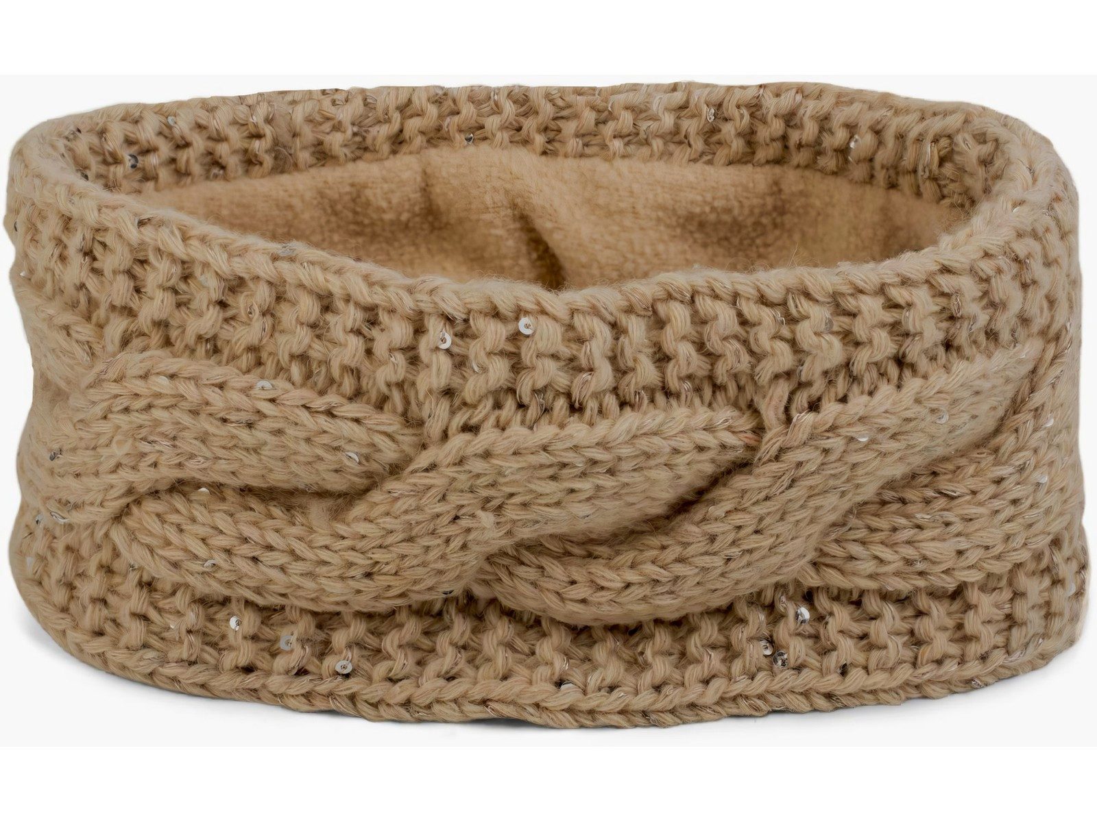 styleBREAKER Stirnband Grobstrick Stirnband mit Pailletten (1-St)