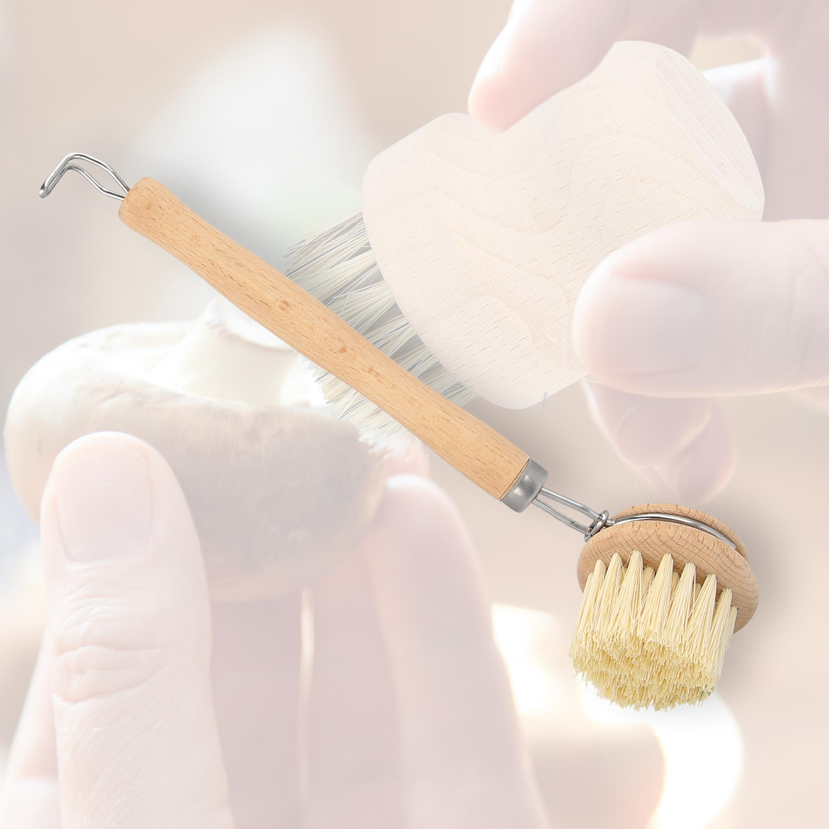 Lantelme Reinigungsbürsten-Set Obst und Gemüsebürsten 4 teilig Obstbürste Gemüse Kartoffel Bürsten, (4-tlg), naturbelassenes Holz